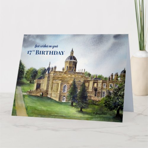 17th Birthday Wishes Castle Howard York Painting Card