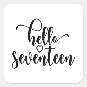 17th Birthday Women Hello 17 Cute 17 Years Old Square Sticker