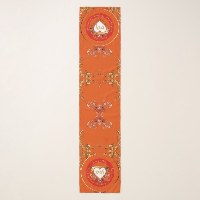 17th Carnelian Color Chiffon Scarf (Front)
