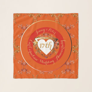 17th Carnelian Color Chiffon Scarf