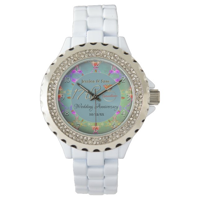17th Carnelian Graphic Anniversary Time Piece Watch (Front)