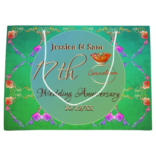 17th Carnelian Wedding Anniversary Gift Bag (Front)