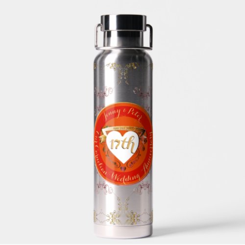 17th Carnelian Wedding Anniversary  Water Bottle