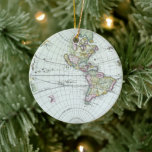 17th Century Antique World Map, Frederick De Wit Ceramic Ornament