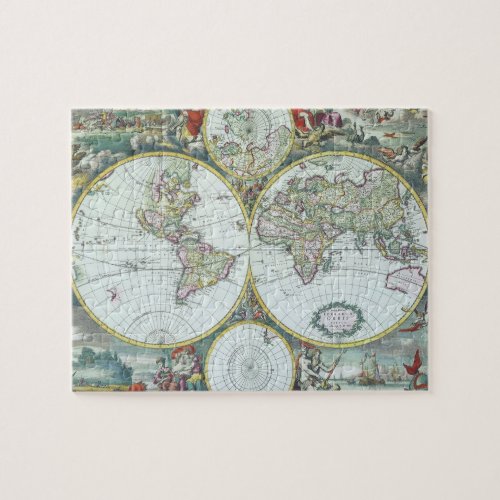17th Century Antique World Map Frederick De Wit Jigsaw Puzzle