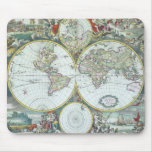 17th Century Antique World Map, Frederick De Wit Mouse Pad