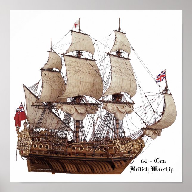 17Th Century British Warship Model Poster (Front)