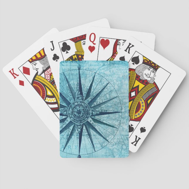 17th Century Compass Rose  Playing Cards (Back)