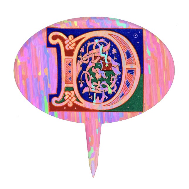 17th Century Letter D Cake Topper (Front)