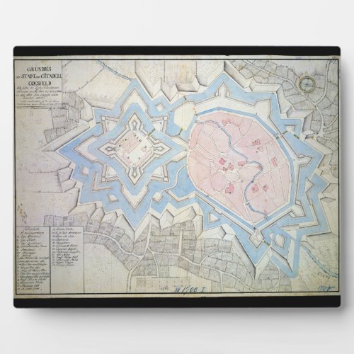 17th Century Map of Coesfeld Ludgerusburg Germany Plaque