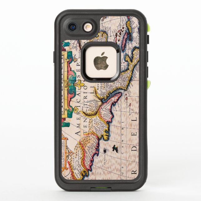 17th Century Map of North America LifeProof iPhone Case (Back)