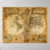 Detailed WWII World Map 1942 Poster, Zazzle