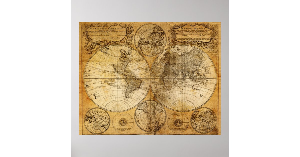Old World Map Poster Old World Map Poster