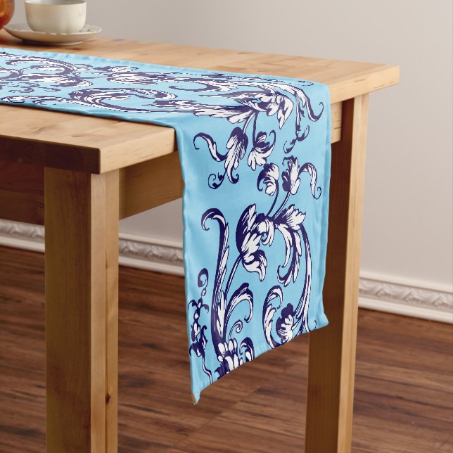 17th Century Ornate Foliage Vine Ornament Short Table Runner (In Situ)