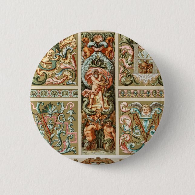 17th Century pattern Beautiful Decoration Button (Front)