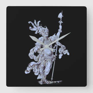 17th century soldier square wall clock