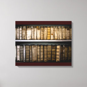 17th Century Vellum Bindings Antique books Canvas Print