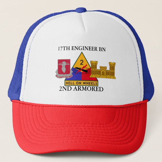17TH ENGINEER BATTALION 2ND ARMORED  TRUCKER HAT (Front)
