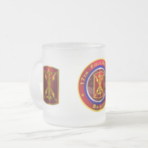 17th Field Artillery Brigade Thunderbolt Frosted Glass Coffee Mug