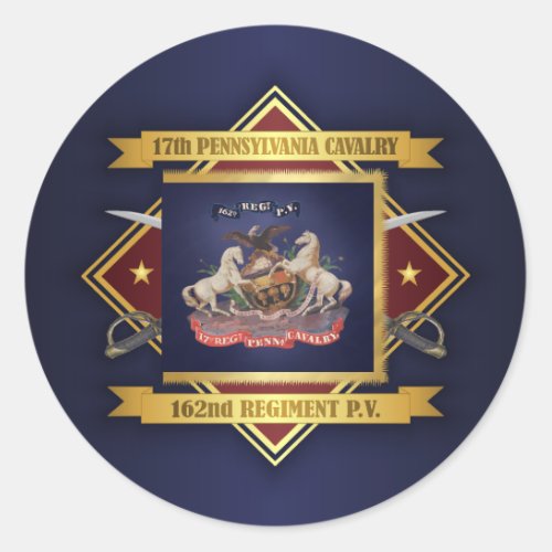 17th Pennsylvania Cavalry Classic Round Sticker