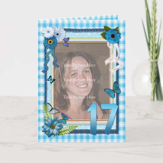 17th photo card for a birthday (Front)