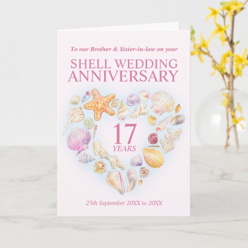 17th shell wedding anniversary sister_in_law card