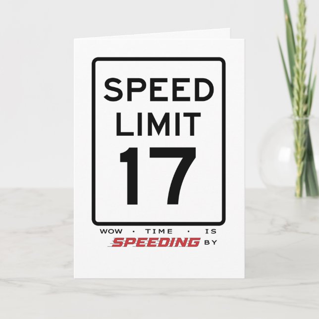 17th Speed Limit Birthday Card (Front)