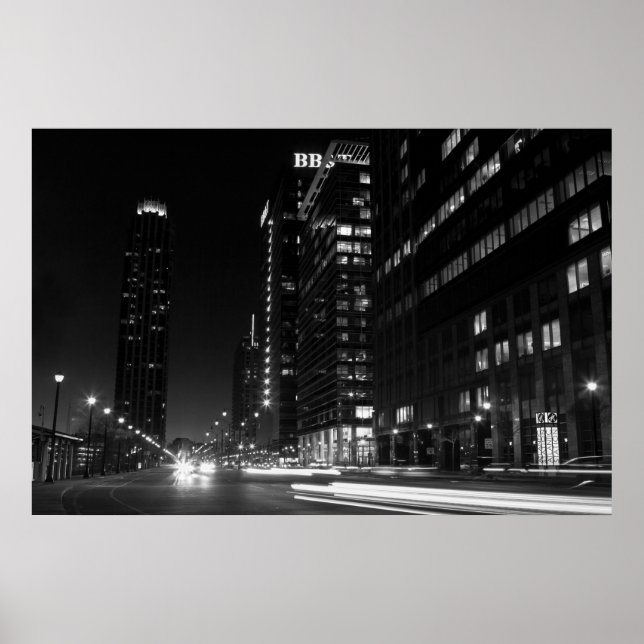 17th Street & Atlantic Station in Black & White Poster (Front)