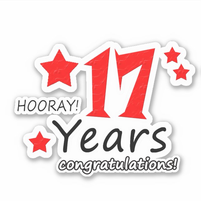 17th Wedding anniversary - 17 years Birthday Sticker (Front)