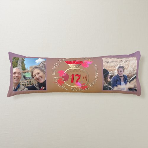 17th Wedding Anniversary 2 Photos Carnelian Ring Body Pillow