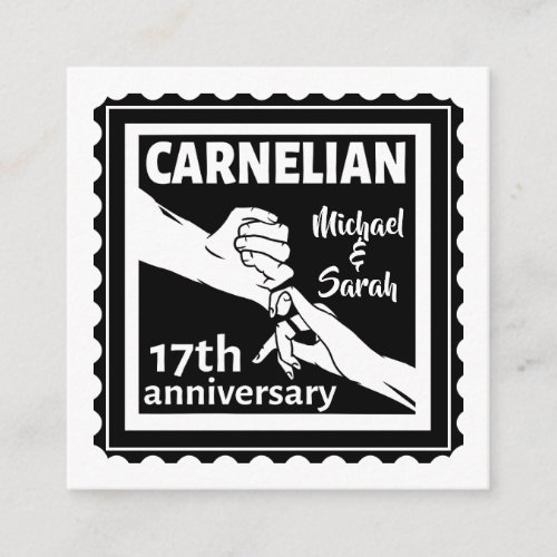 17th wedding anniversary black and white enclosure card