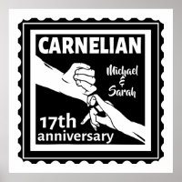 17th wedding anniversary black and white