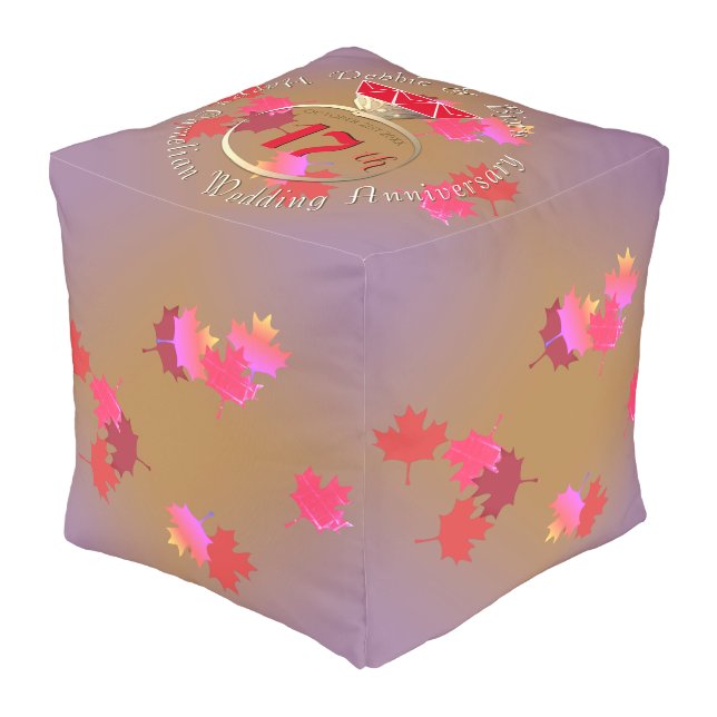 17th Wedding Anniversary Carnelian & Furniture  Pouf (Angled Front)