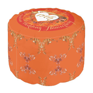 17th Wedding Anniversary Carnelian Pouf