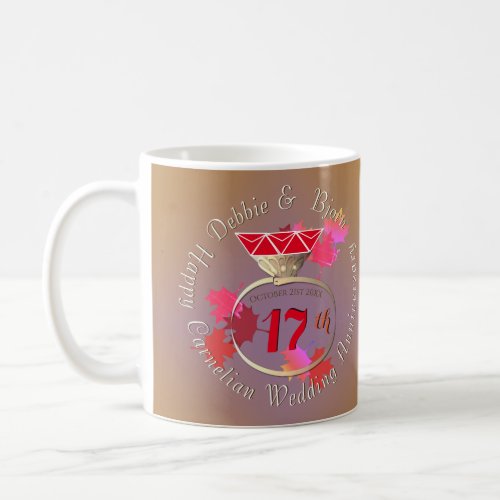 17th Wedding Anniversary Carnelian Ring 2 sides Coffee Mug