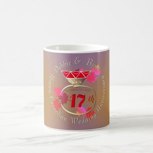 17th Wedding Anniversary Carnelian Ring Coffee Mug