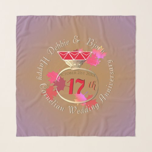 17th Wedding Anniversary Carnelian Ring  Scarf