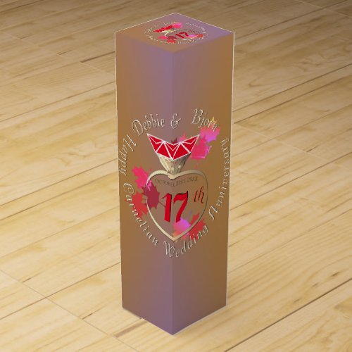 17th Wedding Anniversary Carnelian Ring Wine Box