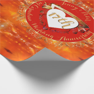 17th Wedding Anniversary Carnelian Wrapping Paper