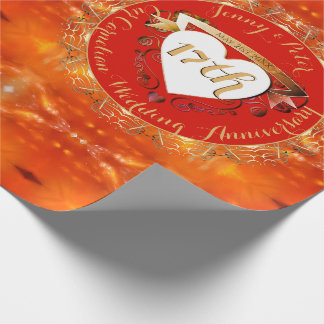 17th Wedding Anniversary Carnelian  Wrapping Paper