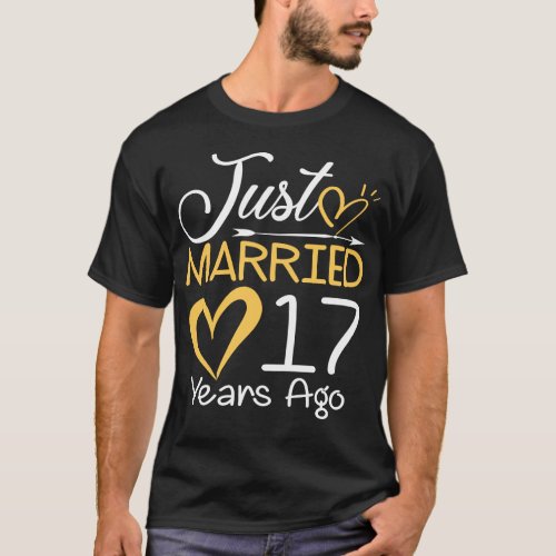 17th Wedding Anniversary Just Married 17 Years T_Shirt