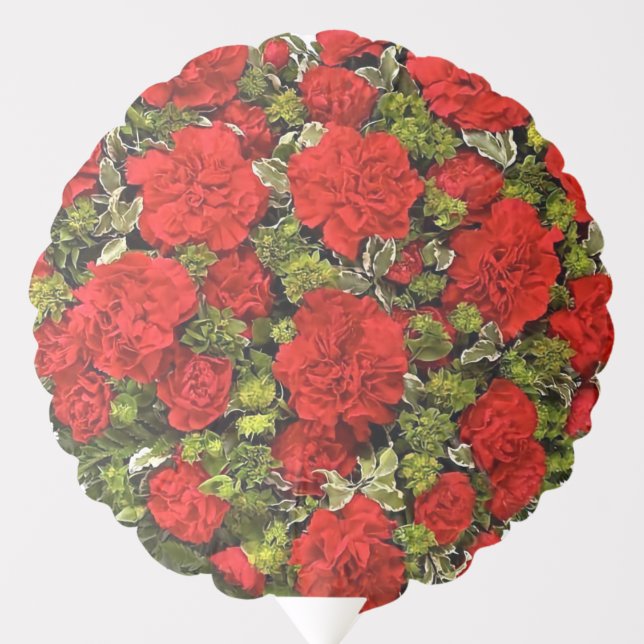 17th Wedding Anniversary, Red Carnations Balloon (Front)