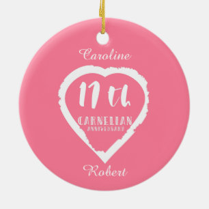 17th Wedding anniversary traditional carnelian Ceramic Ornament