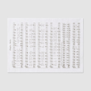 1800 Vintage Version of Jingle Bells in Taupe Ink Tissue Paper