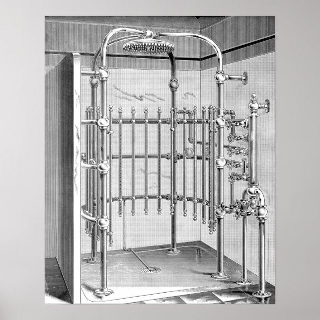 1800s Antique Shower  Poster (Front)