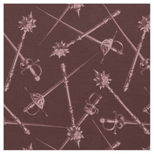 1800s Melee Weapons, Burgundy Fabric