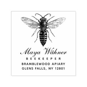 1800s Queen Bee Beekeeper Return Address Self-inking Stamp