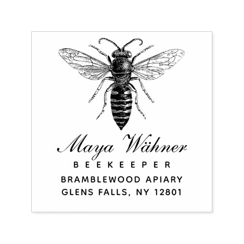 1800s Queen Bee Beekeeper Return Address Self_inking Stamp