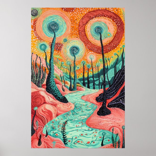 1801 Cosmic Surrealist Dreamscape Poster (Front)