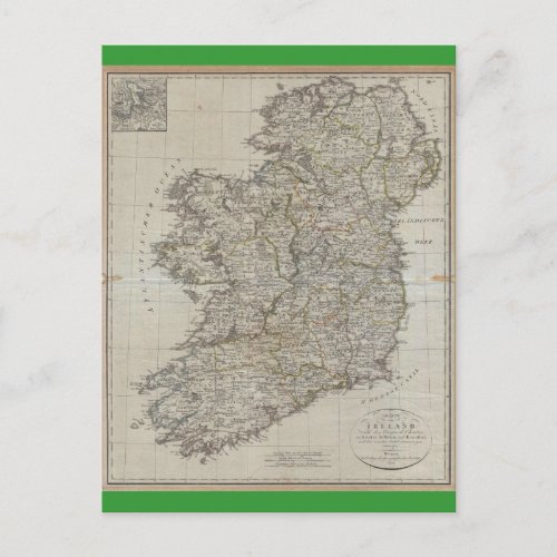 1804 Map of Ireland Postcard